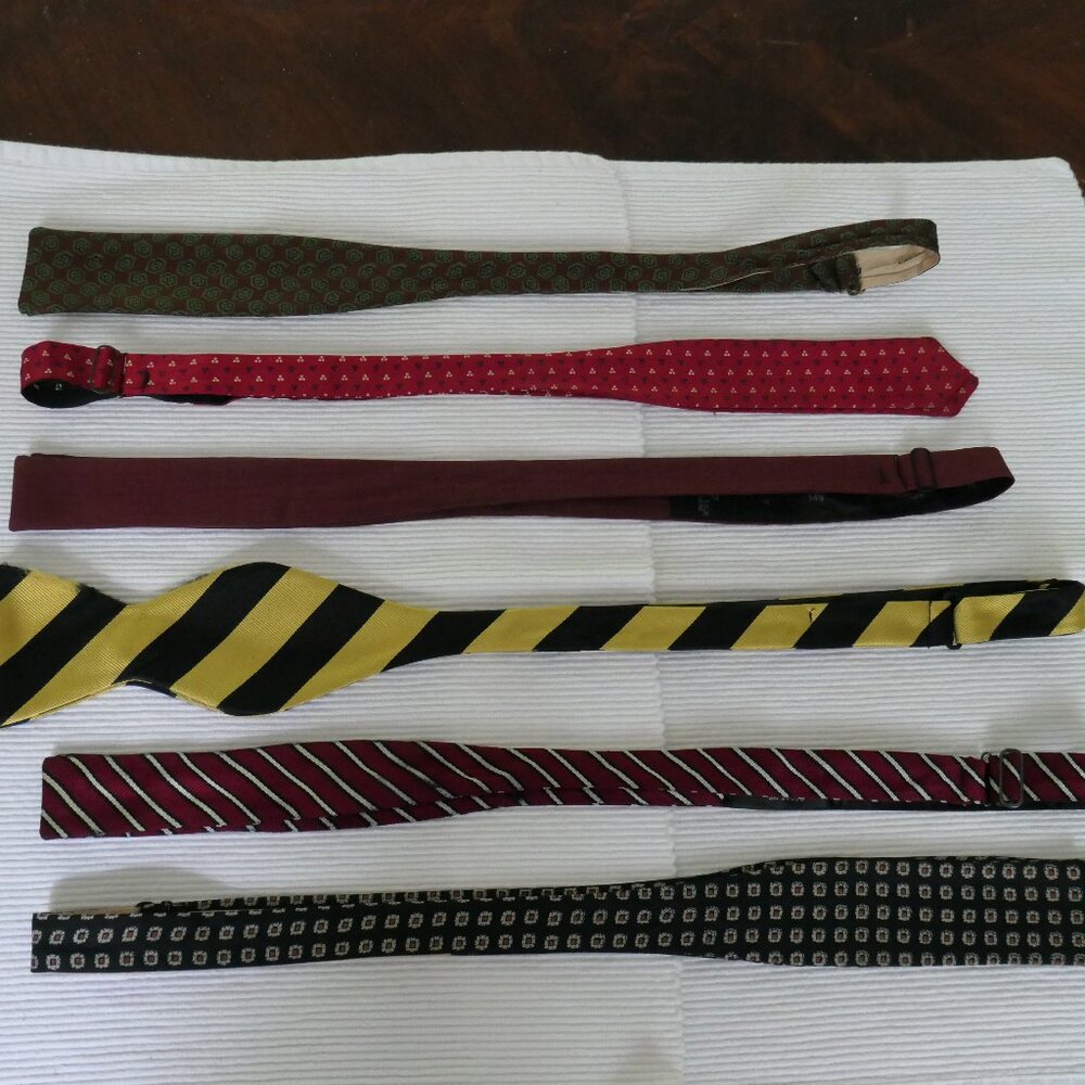 Bundle of Bow Ties #3   6 Bow Ties  All 100% Silk Good Preowned Condition